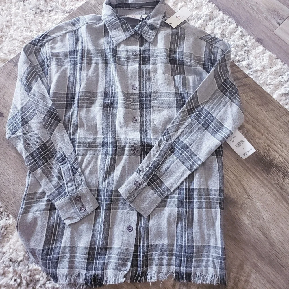 AG Adriano Goldschmied Gray Flannel Top Girls